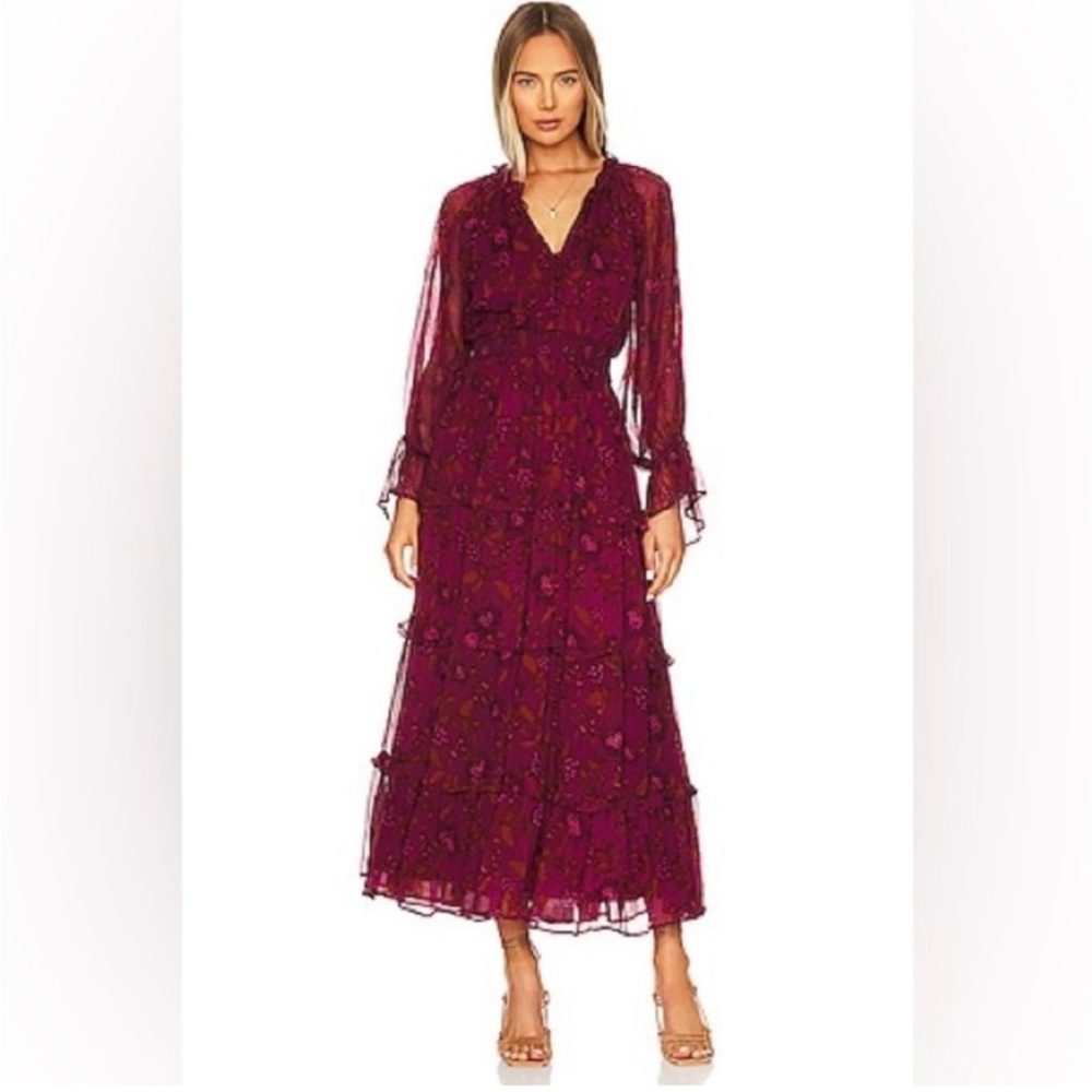 Revolve Cleobella Willow Romantic Midi Dress in
Botanical Floral Print